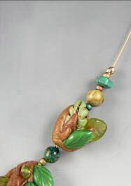 Clay and glass beads strung together
